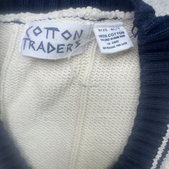 VTG Cotton Traders Men Knit V-Neck Pullover Sweater Size XL T Academia Old Money - Picture 6 of 9